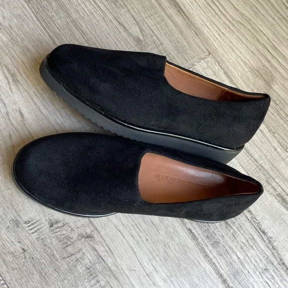 L'Amour des Pieds Women's Xenophon PlatformWedge Loafers Micro Suede Black SZ 6